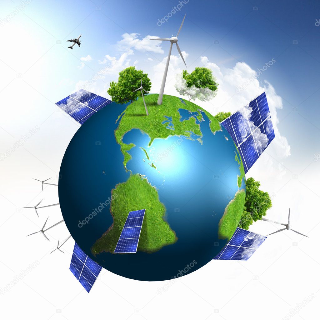 Earth with Solar Icons