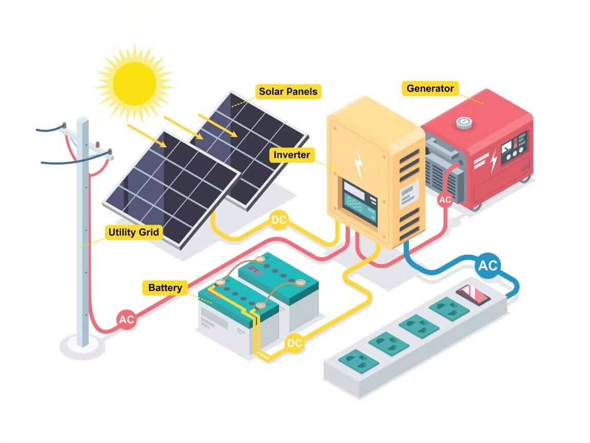 How an Off Grid Solar System Works Diagram